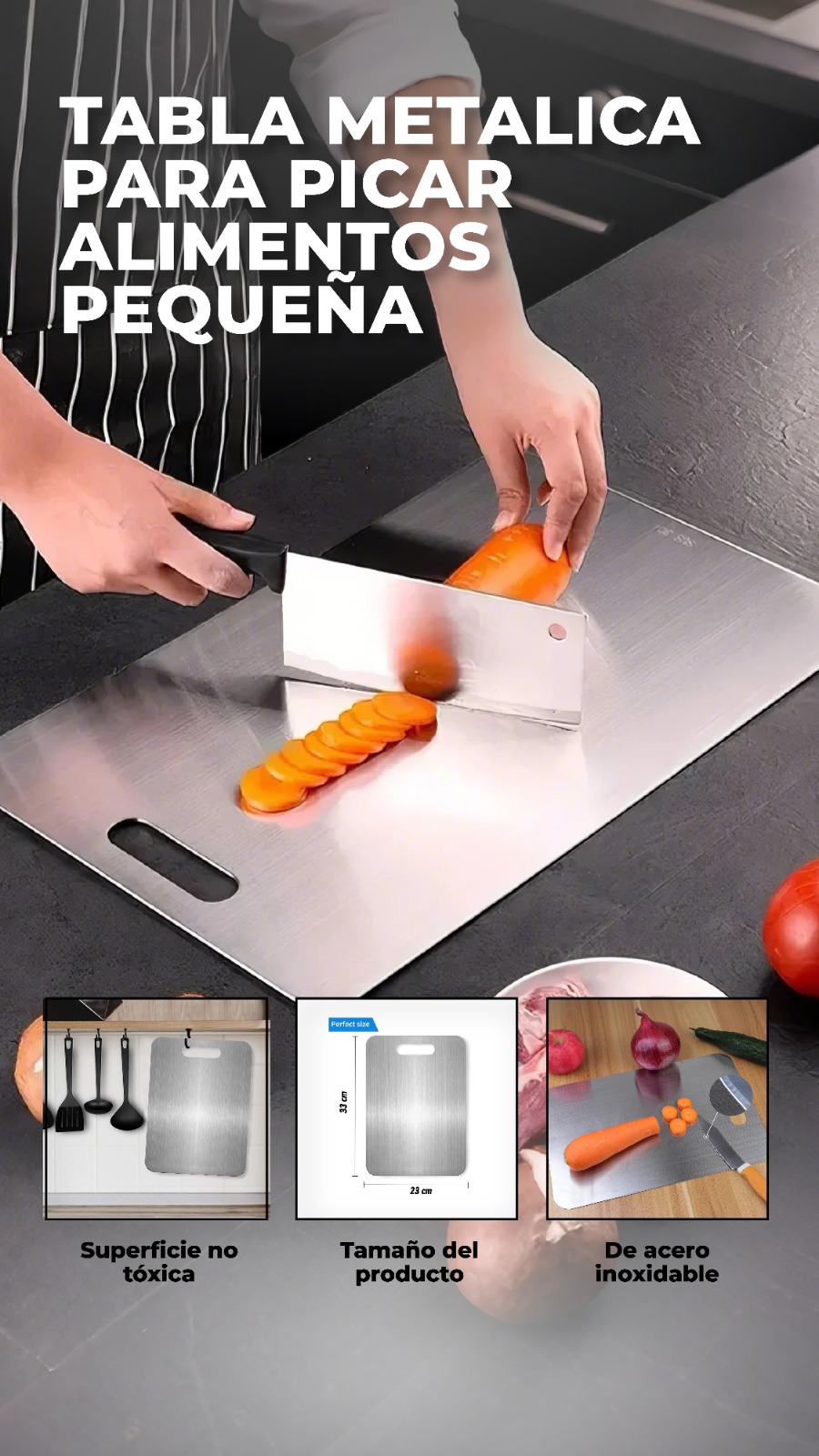 Miniatura 2 de Tabla De Picar De Acero Inoxidable